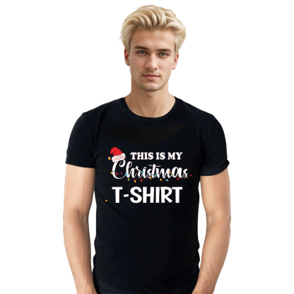 Adult Unisex Festival This is my Christmas T shirt Xmas Black T-shirt Costume