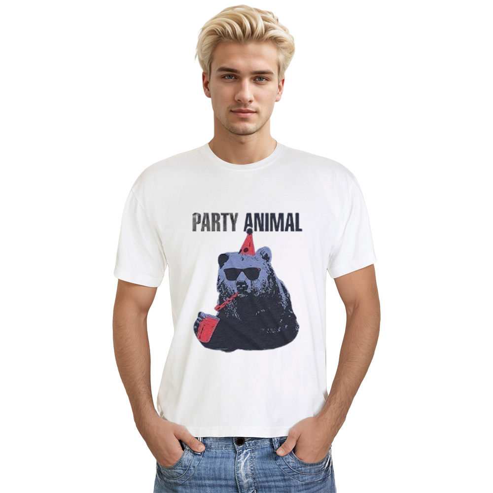 Adult Unisex Bear Party Animals White T-shirt Costume