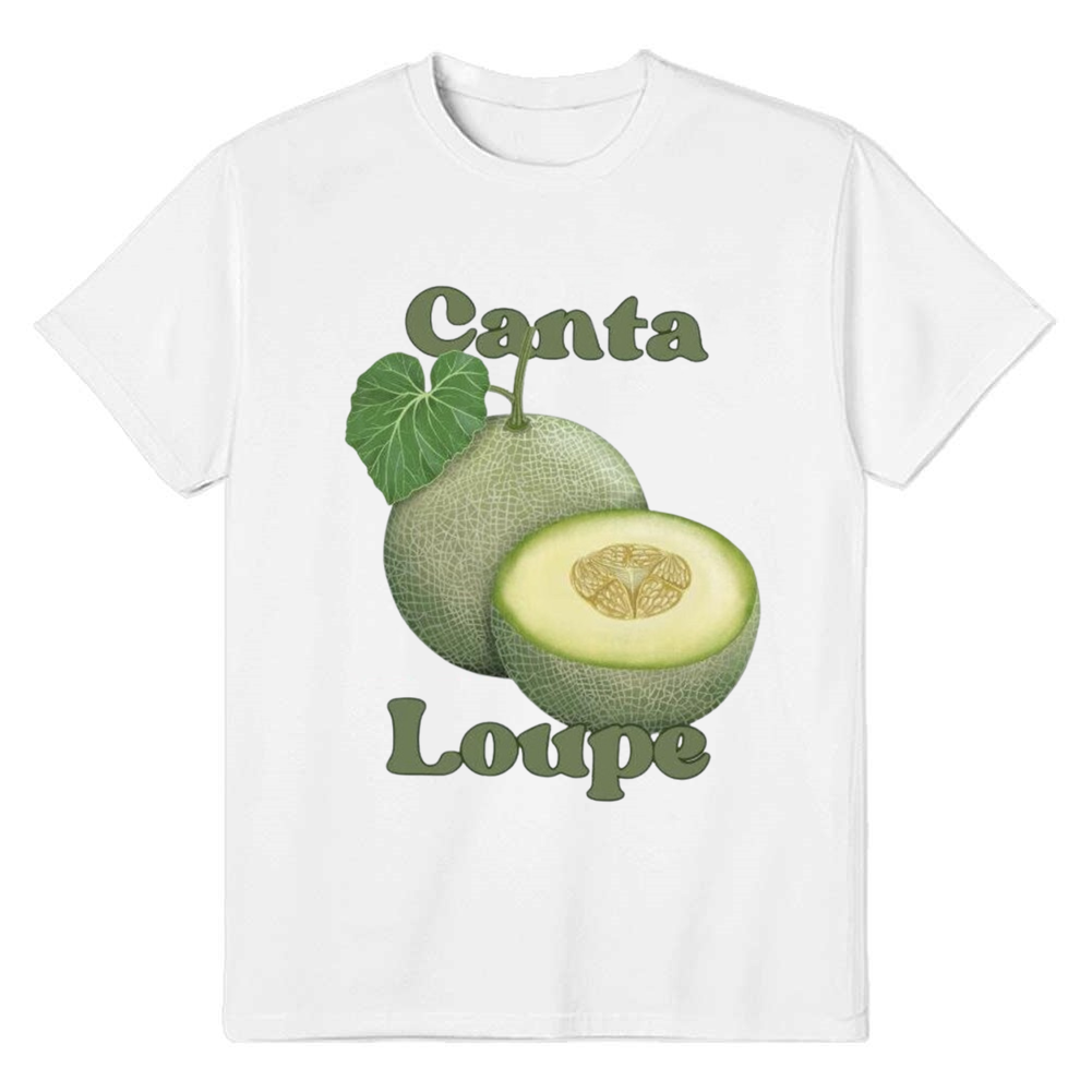 Adult Unisex Foodie Cantaloup Fruit Lover White T-shirt