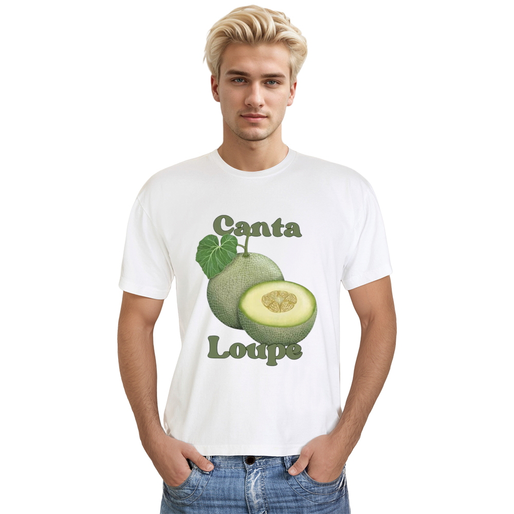 Adult Unisex Foodie Cantaloup Fruit Lover White T-shirt