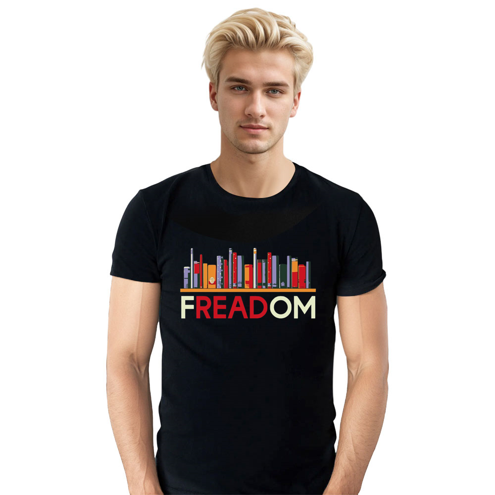 Books Freedom To Read Adult Unisex Black T-shirt