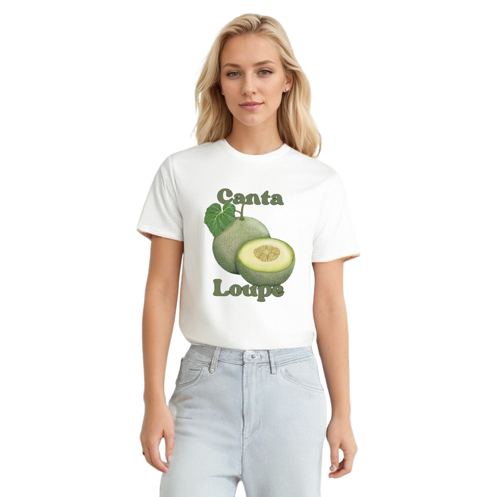 Adult Unisex Foodie Cantaloup Fruit Lover White T-shirt
