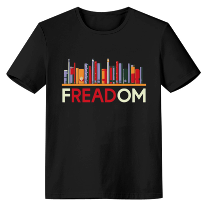 Books Freedom To Read Adult Unisex Black T-shirt