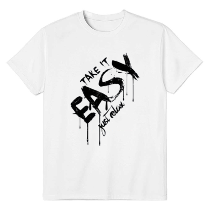 Adult Unisex Letter Take It Easy White T-shirt Costume