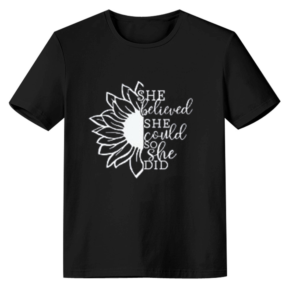 Adult Women Cute Flower Plant Nature Lover Black T-shirt Costume
