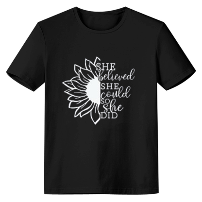 Adult Women Cute Flower Plant Nature Lover Black T-shirt Costume