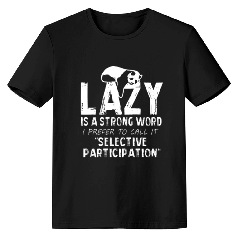 Adult Unisex Lazy is A Strong Word Wild Animals Panda Lover Black T-shirt Costume