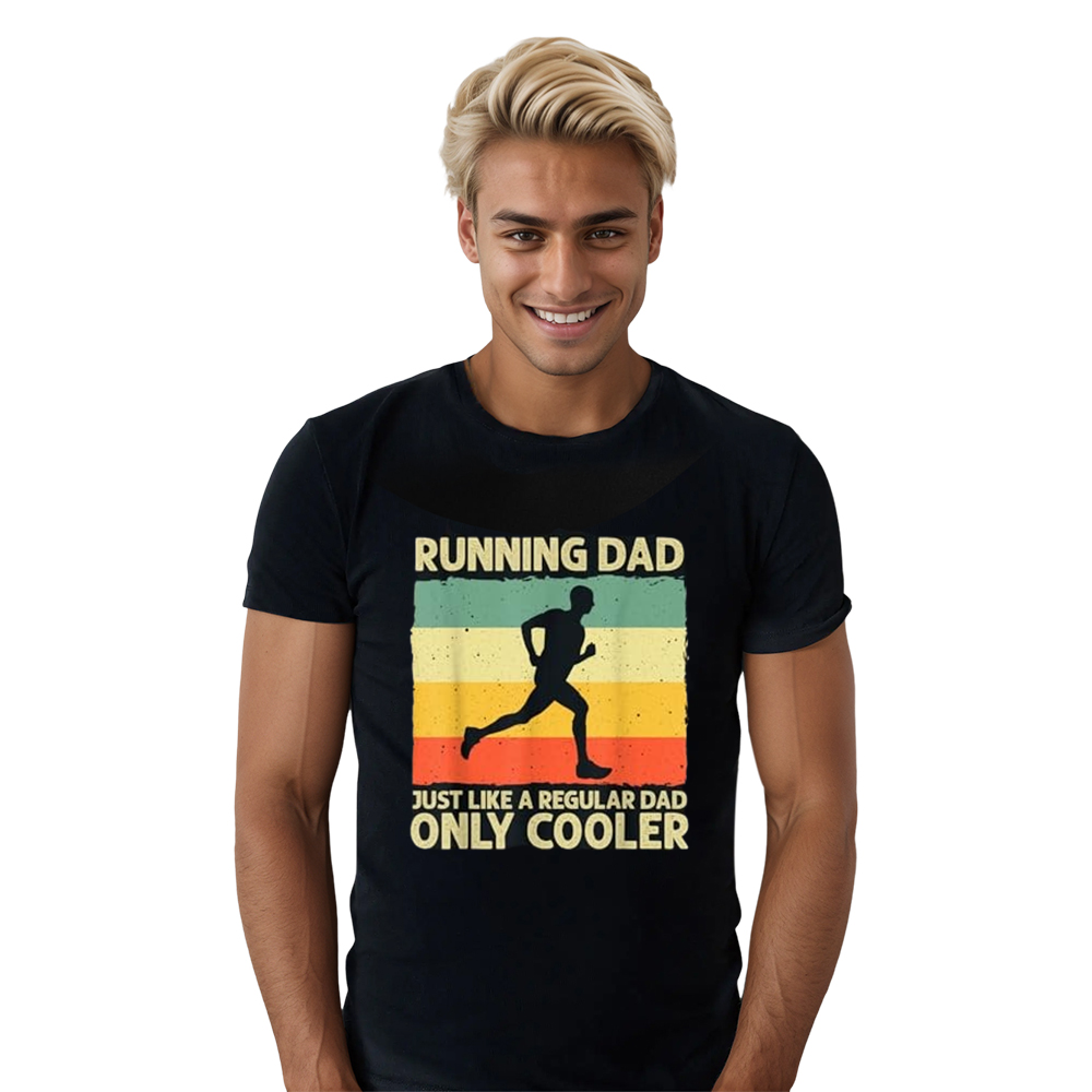 Adult Funny Running Dad Marathon Runner Coach Fitness Sport Black T-shirt Costume