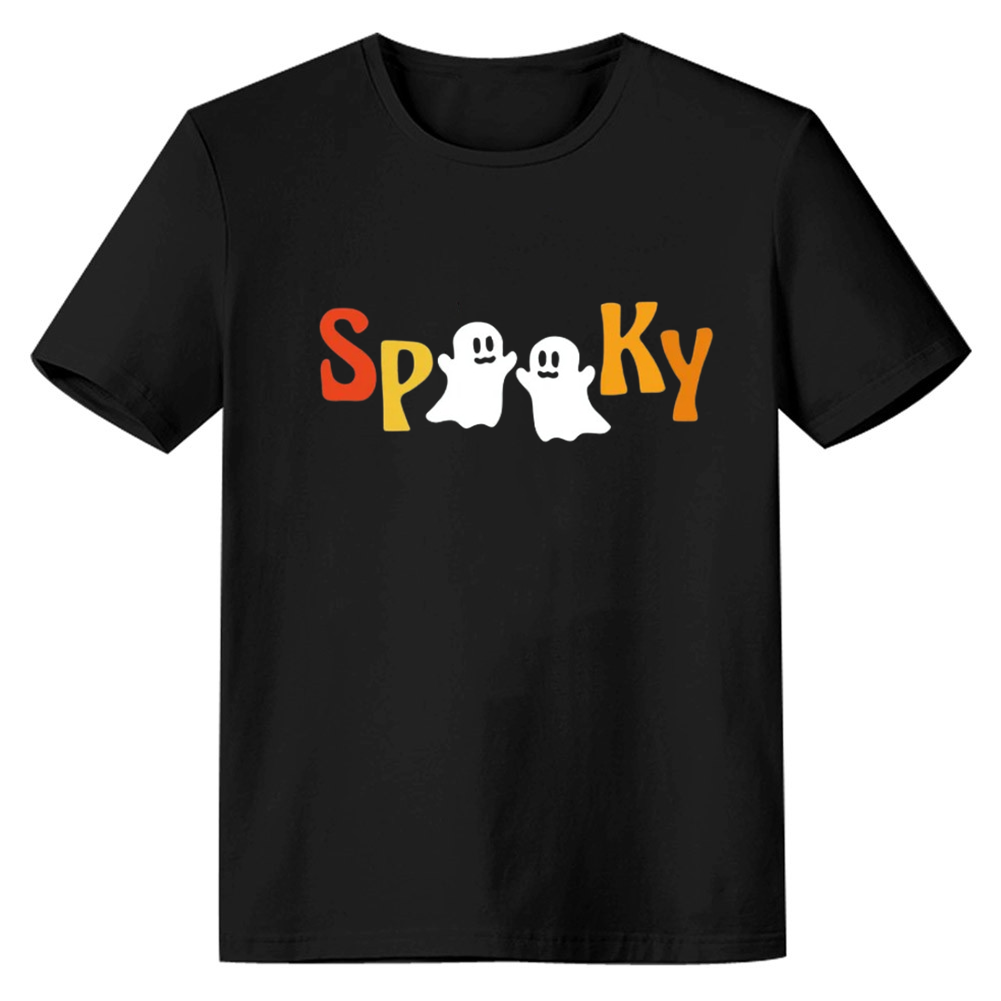 Adult Unisex Pumpkin Season Halloween Black Spooky T-shirt Costume