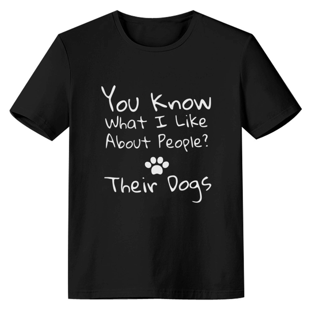 Adult Unisex I Like Prople Dogs Pet Lover Black T-shirt Costume