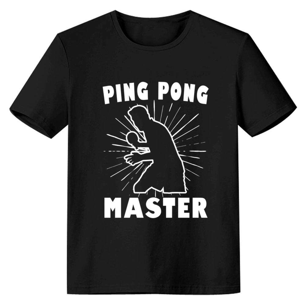 Adult Unisex Sport Ping Pong Master Table Tennis Lover Black T-shirt Costume