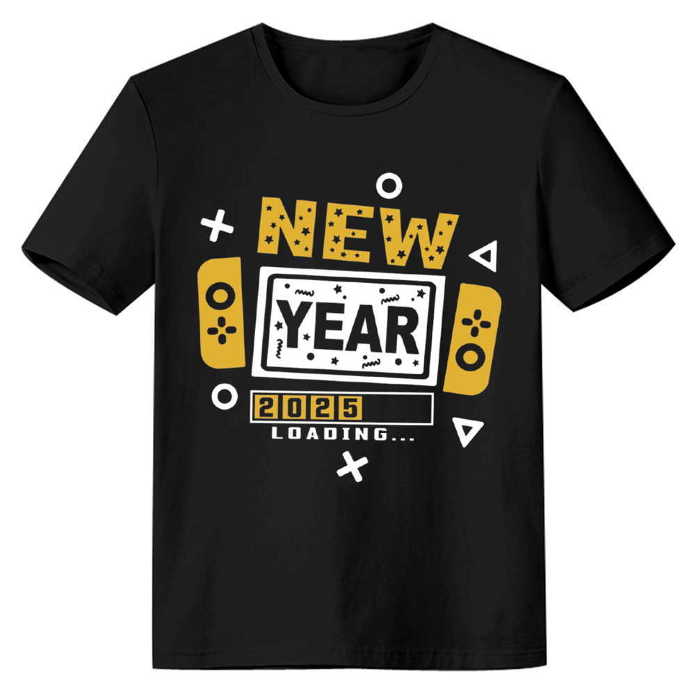 Adult Unisex 2025 Loading New Year Black Festival T-shirt