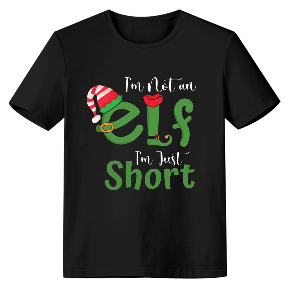Adult Unisex I'm Not An Elf I'm Just Short Merry Xmas Funny Christmas T-shirt