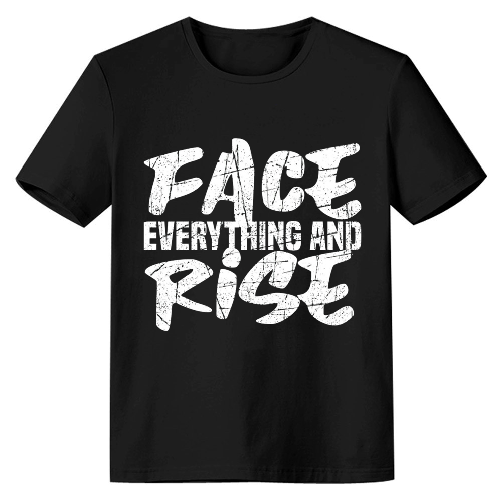 Adult Unisex Face Everything Ang Rise Black Letter T-shirt