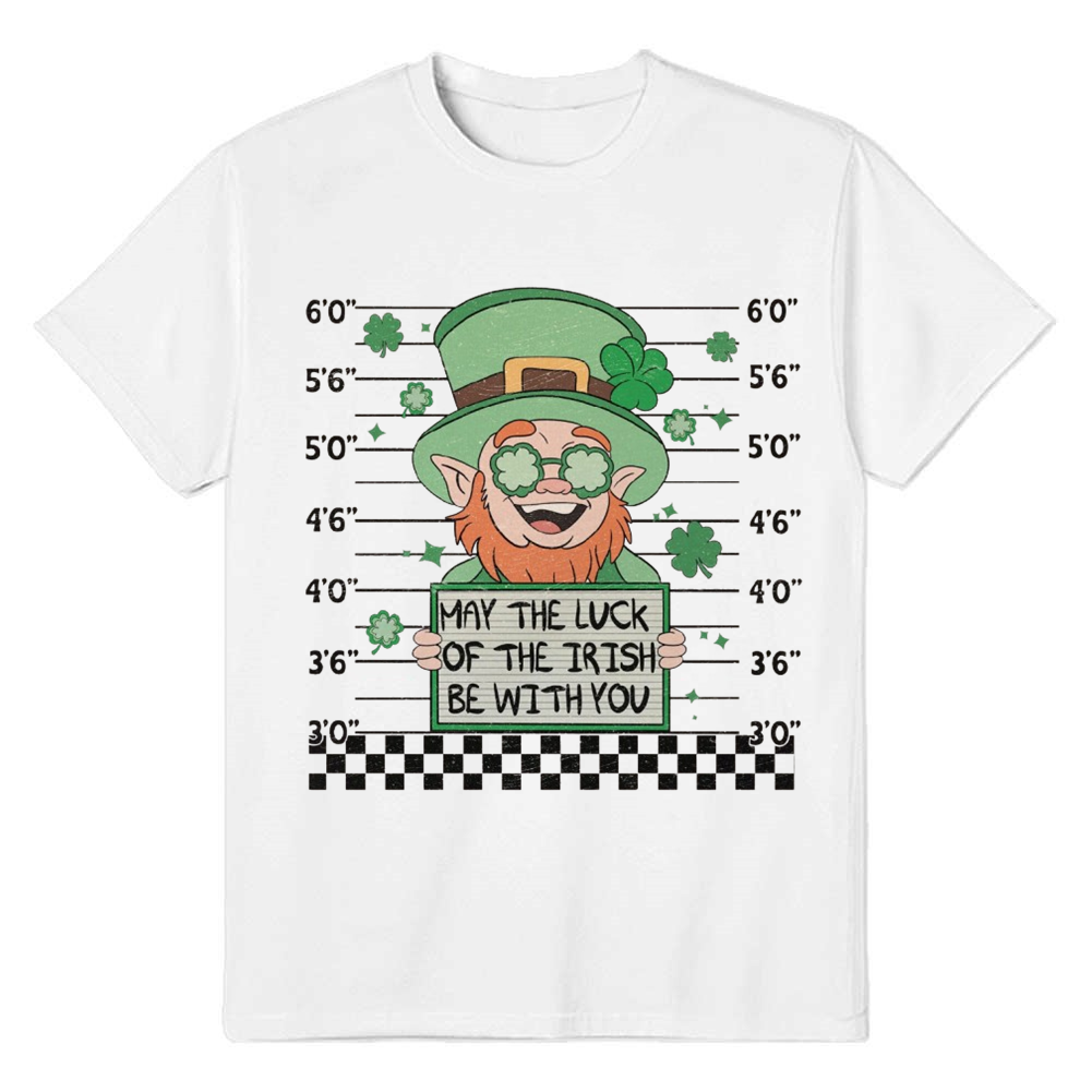 Adult Unisex Retro St. Patrick's Day White T-shirt