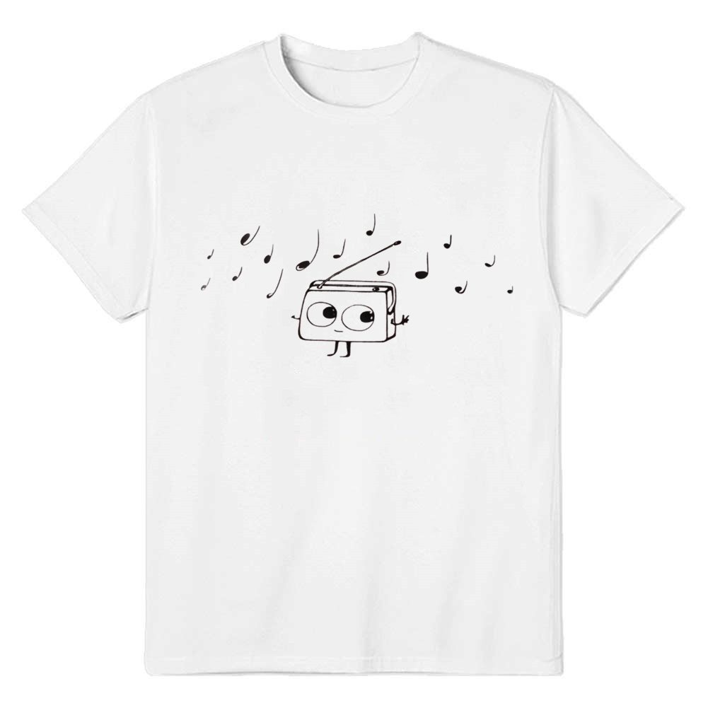 Adult Unisex Radio Music Lover White T-shirt