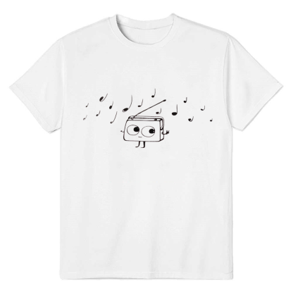 Adult Unisex Radio Music Lover White T-shirt
