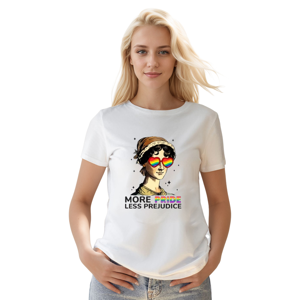 Adult Unisex More Pride Less Prejudice Pride Month White T-shirt Costume
