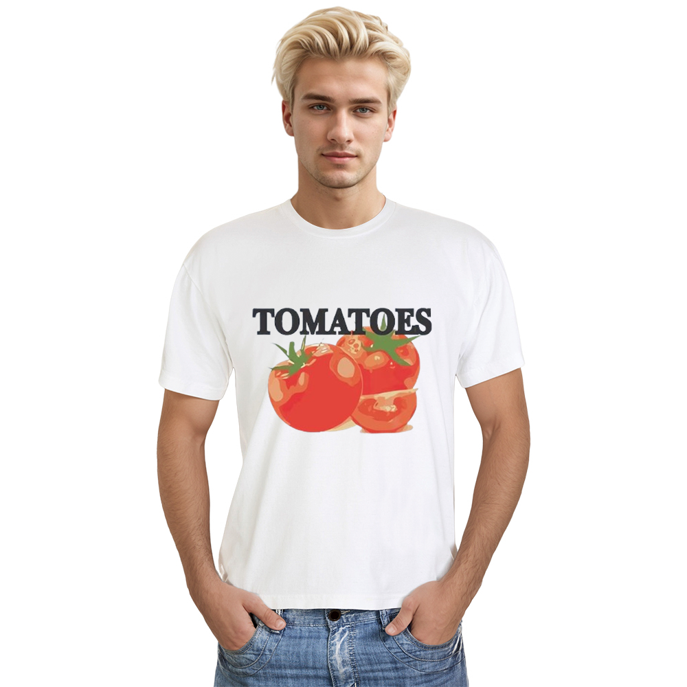 Adult Unisex Tomatoes Graphic Vegetable Food Lover White T-shirt Costume