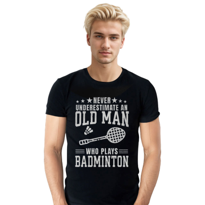 Adult Unisex Who Plays Badminton Black Sport T-shirt Costume