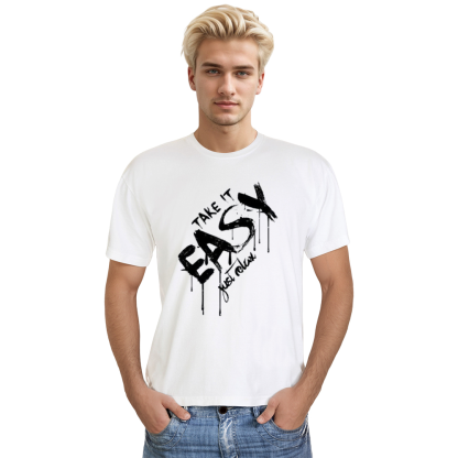 Adult Unisex Letter Take It Easy White T-shirt Costume