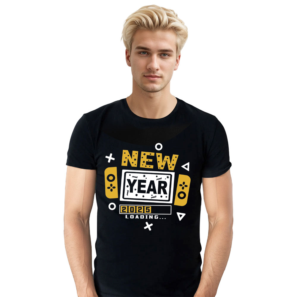 Adult Unisex 2025 Loading New Year Black Festival T-shirt