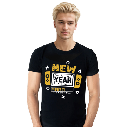Adult Unisex 2025 Loading New Year Black Festival T-shirt