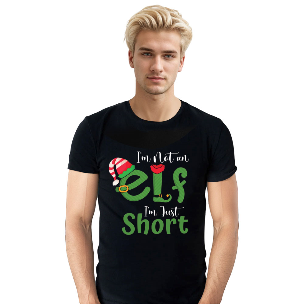 Adult Unisex I'm Not An Elf I'm Just Short Merry Xmas Funny Christmas T-shirt
