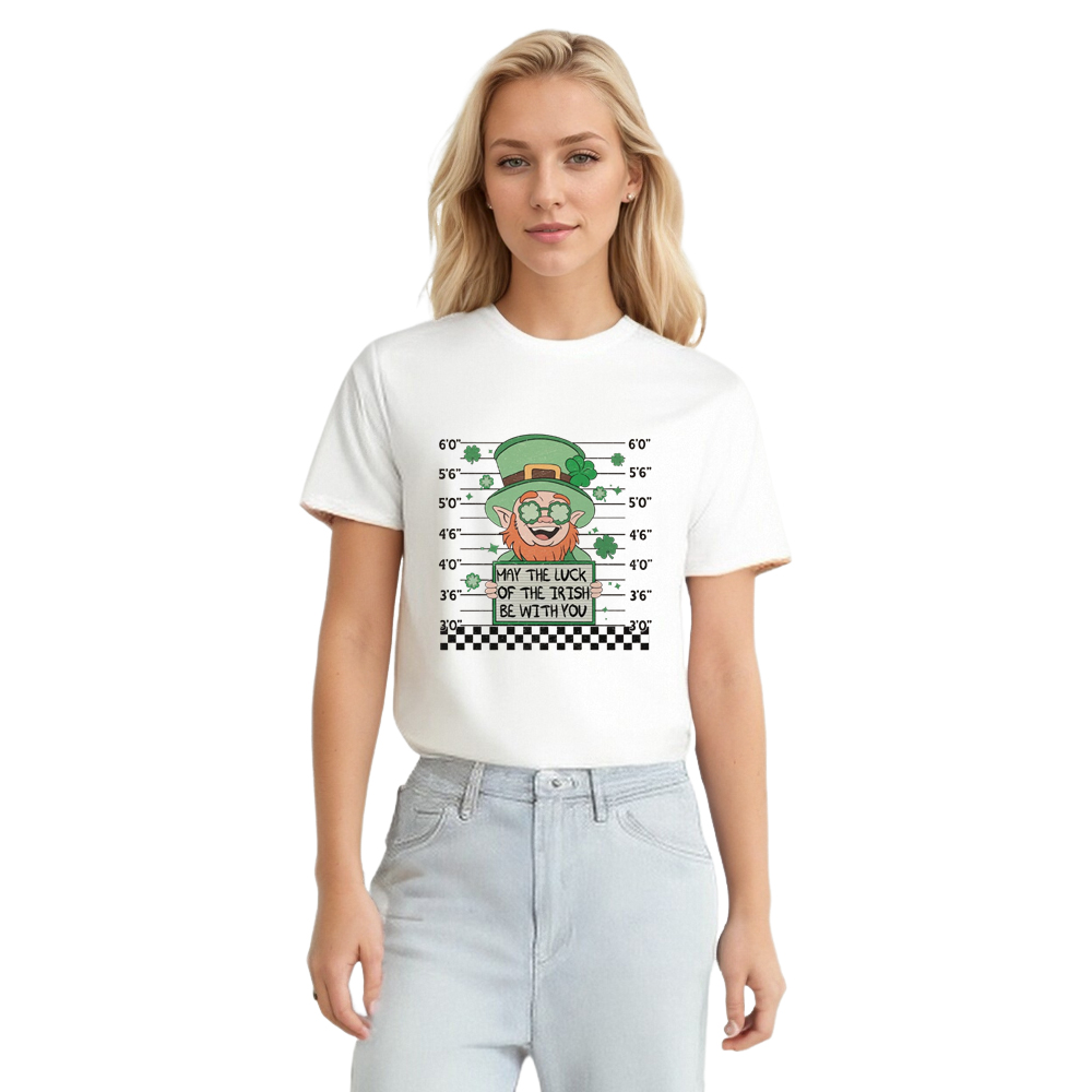 Adult Unisex Retro St. Patrick's Day White T-shirt