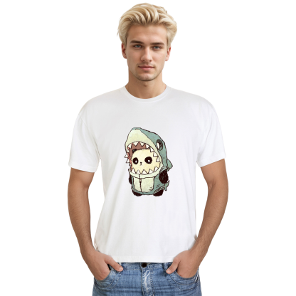 Panda Shark Cute Adult Unisex Animals Lover White T-shirt