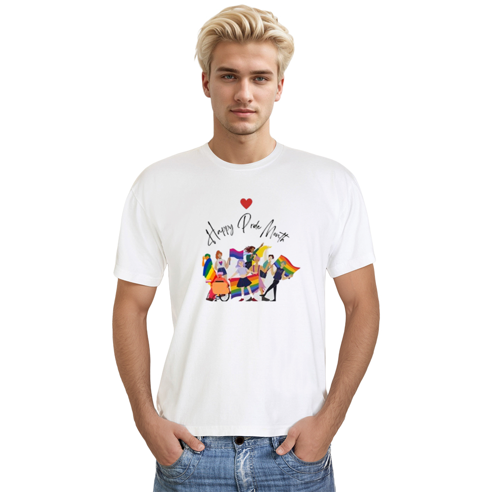 Adult Unisex Happy Pride Month White T-shirt Costume