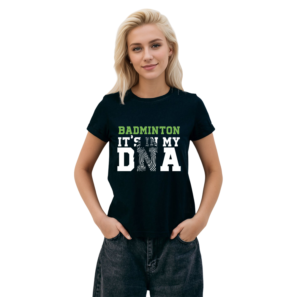Adult UnisexBadminton Its In My DNA Black Sport T-shirt Costume