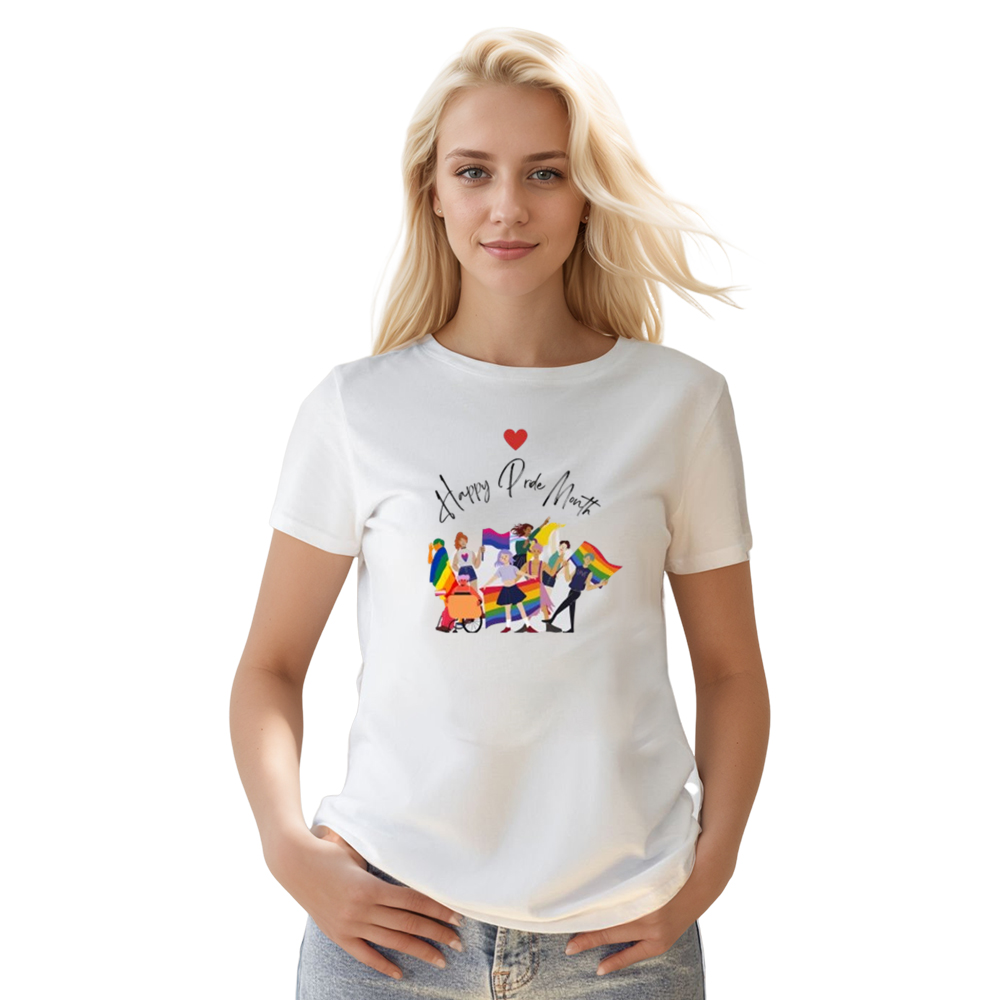 Adult Unisex Happy Pride Month White T-shirt Costume