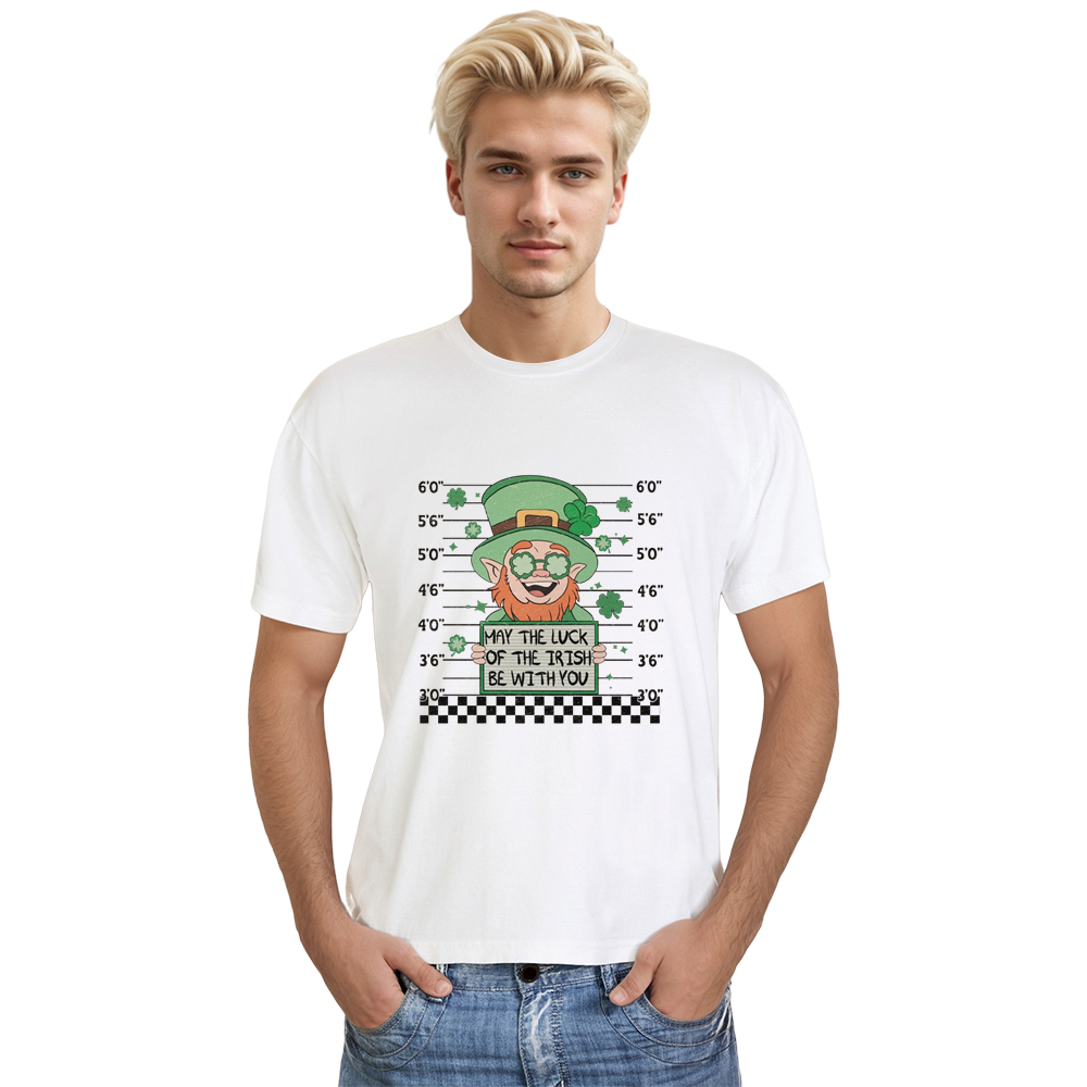 Adult Unisex Retro St. Patrick's Day White T-shirt