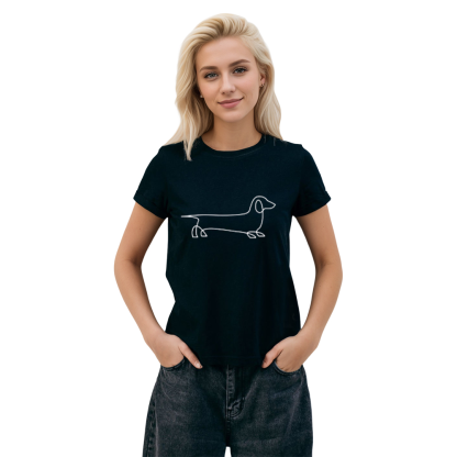 Adult Unisex Sausage Dog Pet Lover Black T-shirt Costume
