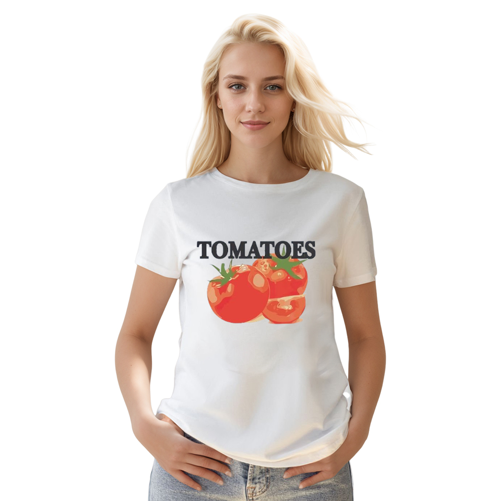 Adult Unisex Tomatoes Graphic Vegetable Food Lover White T-shirt Costume