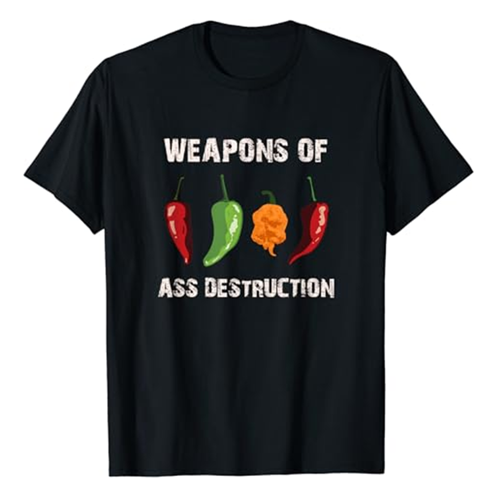 Adult Unisex Funny Pepper Chili Head Hot Foods Spicy Food Lover Black Short Sleeve T-shirt Costume