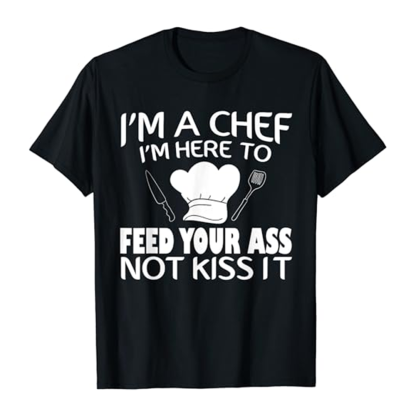 Adult Unisex I'm Here To Feed You Funny Ironic Joke Black Short Sleeve T-shirt Costume