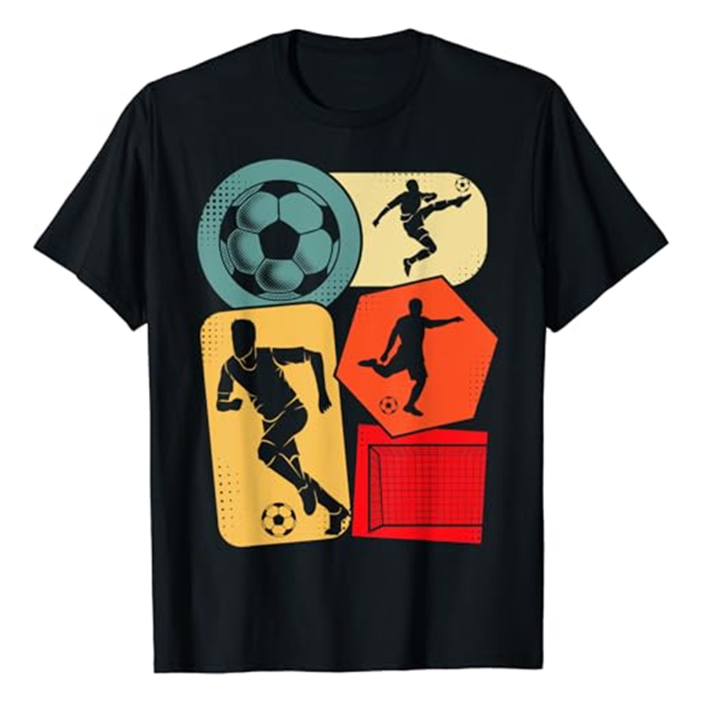 Adult Unisex Funny Pattern Football Lover Black T-shirt Costume