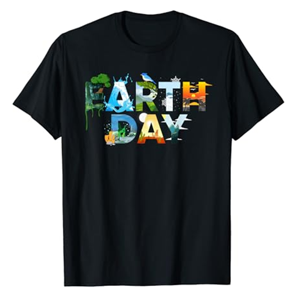 Adult Earth Day Environmental Protection Save Tree Black Short Sleeve T-shirt Outfits Top Costume