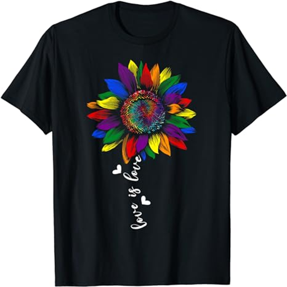 Adult Pride Month Flower Black T-shirt Costume