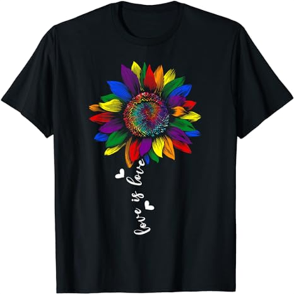 Adult Pride Month Flower Black T-shirt Costume