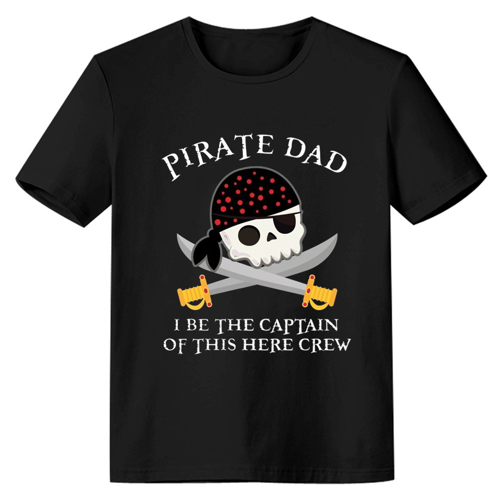 Adult Unisex Pirate Dad Black Pirate Lover T-shirt Costume