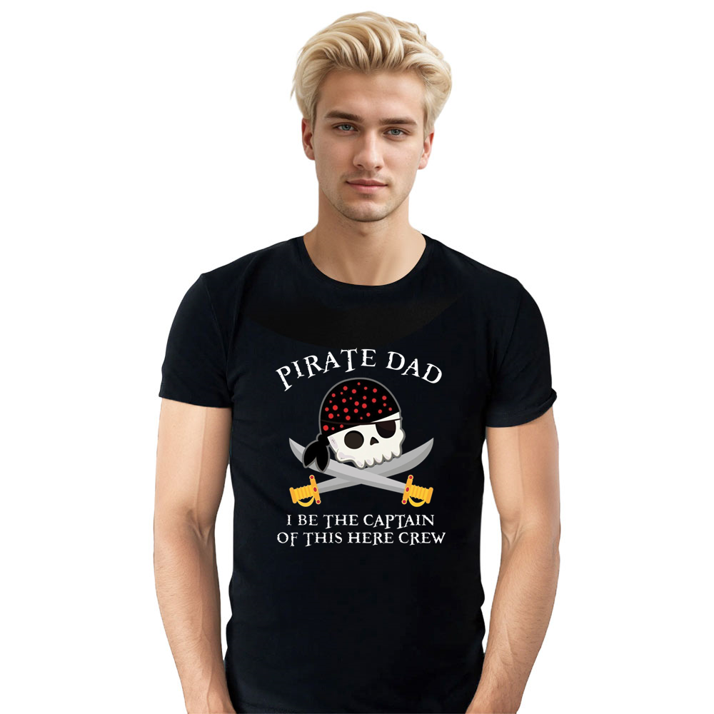 Adult Unisex Pirate Dad Black Pirate Lover T-shirt Costume