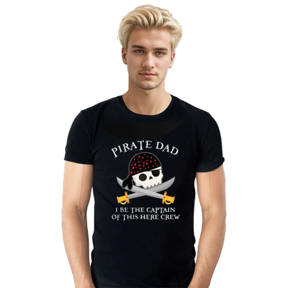 Adult Unisex Pirate Dad Black Pirate Lover T-shirt Costume