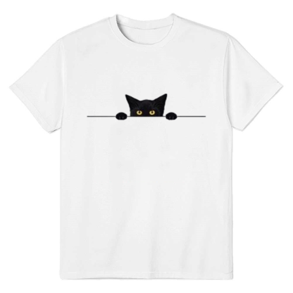 Adult Unisex Cute Cat Pet Lover Animals White T-shirt Costume