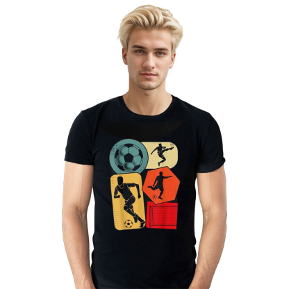 Adult Unisex Funny Pattern Football Lover Black T-shirt Costume