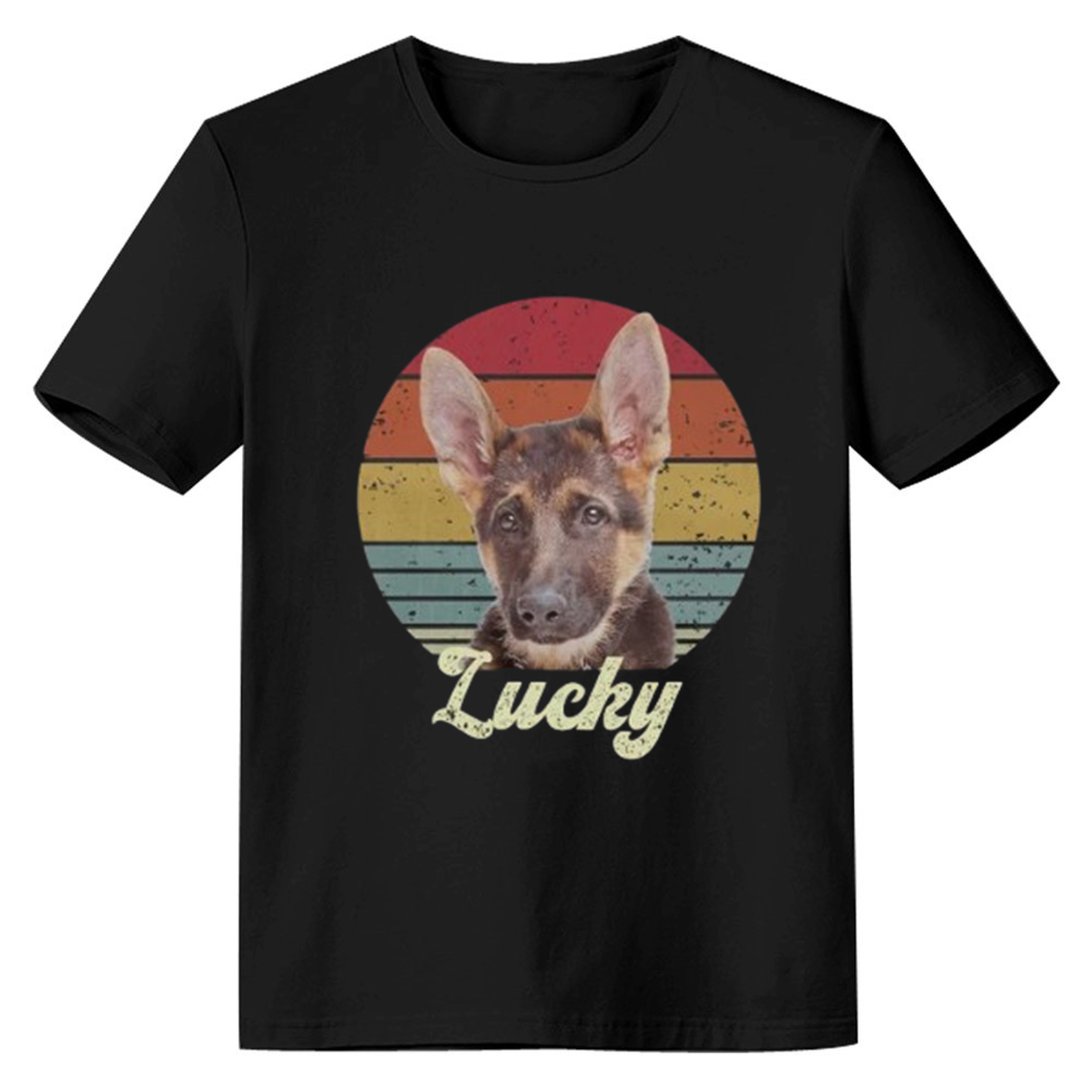 Adult Unisex Lucky Dog Pet Lover Black T-shirt Costume