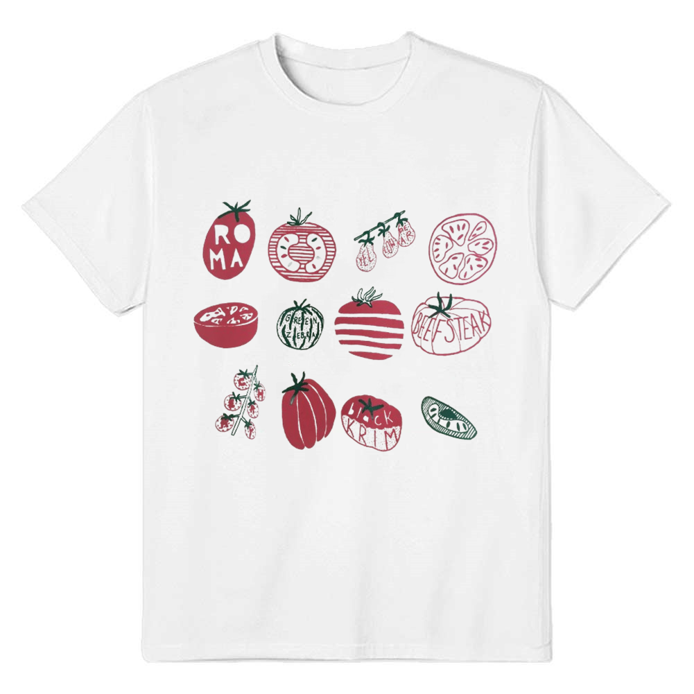 Adult Unisex Tomato Foodie Food Lover White T-shirt Costume