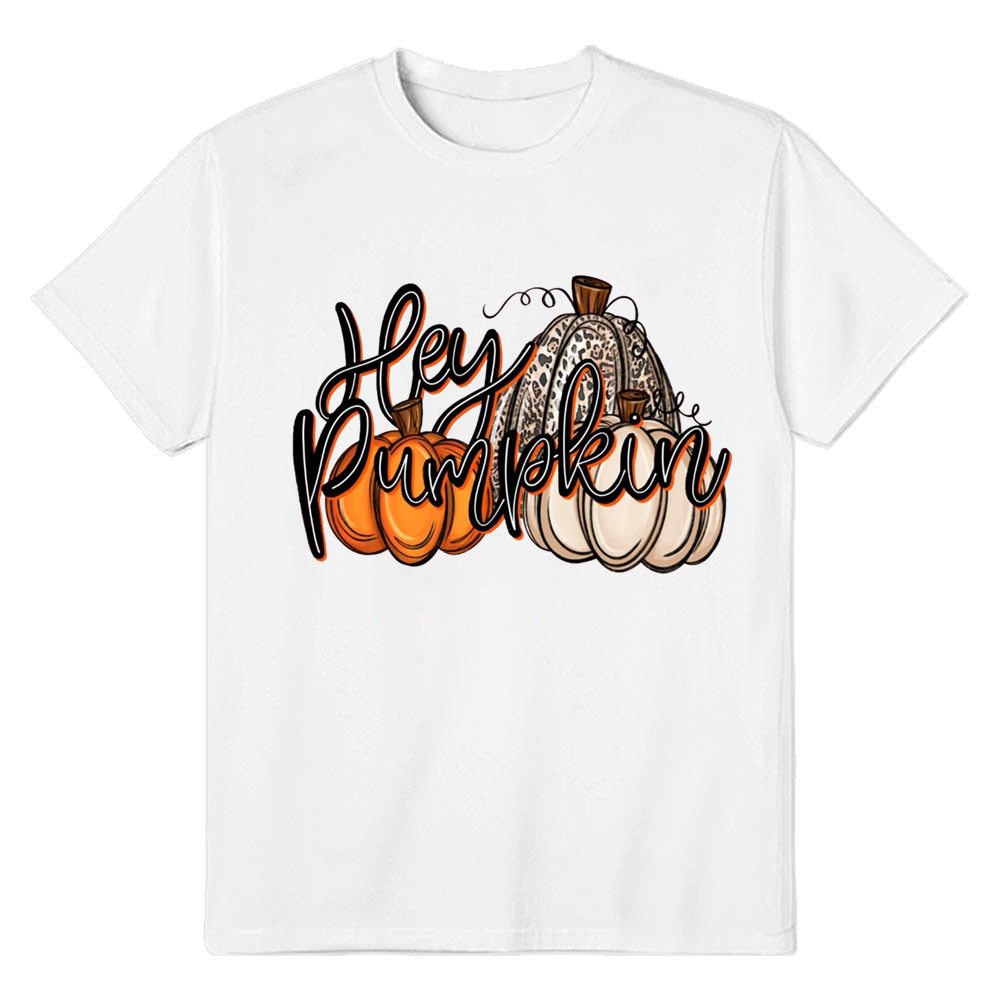 Adult Unisex Halloween Hey Pumpkin White T-shirt Costume